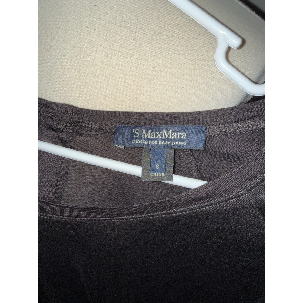 S Max Mara Black Long Sleeve Button Back Top Shirt Womens Size Small - Picture 2 of 6